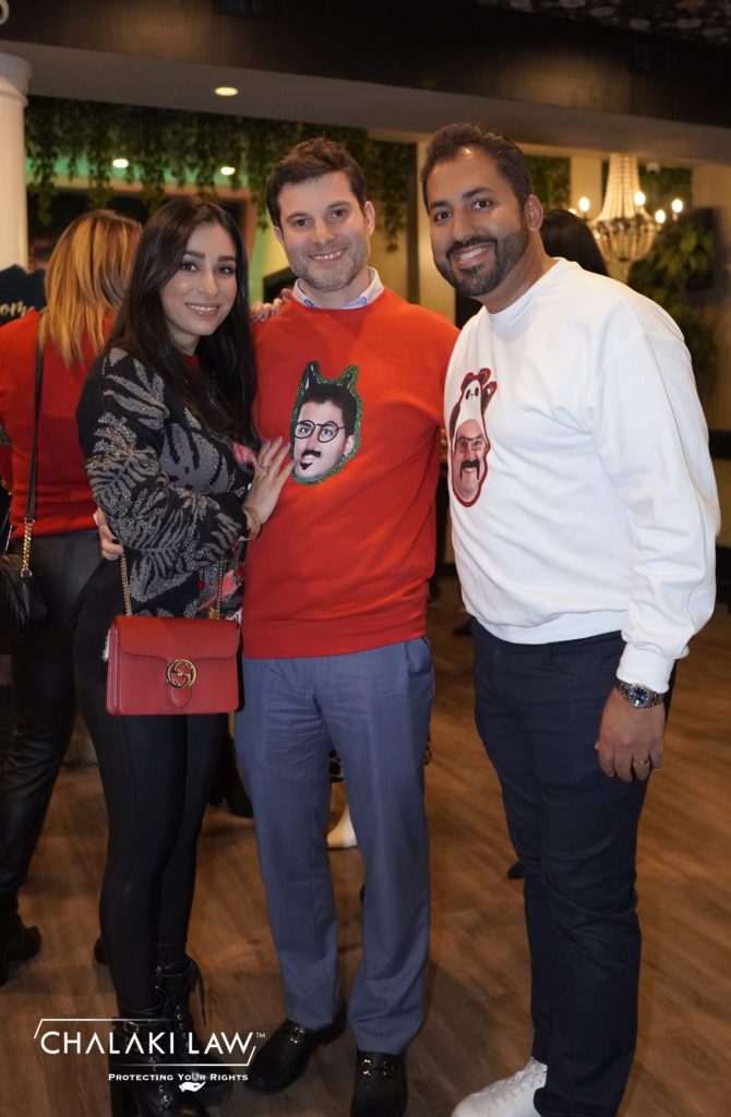 Shawn Hashemi, Sean Chalaki and a woman in black sweater