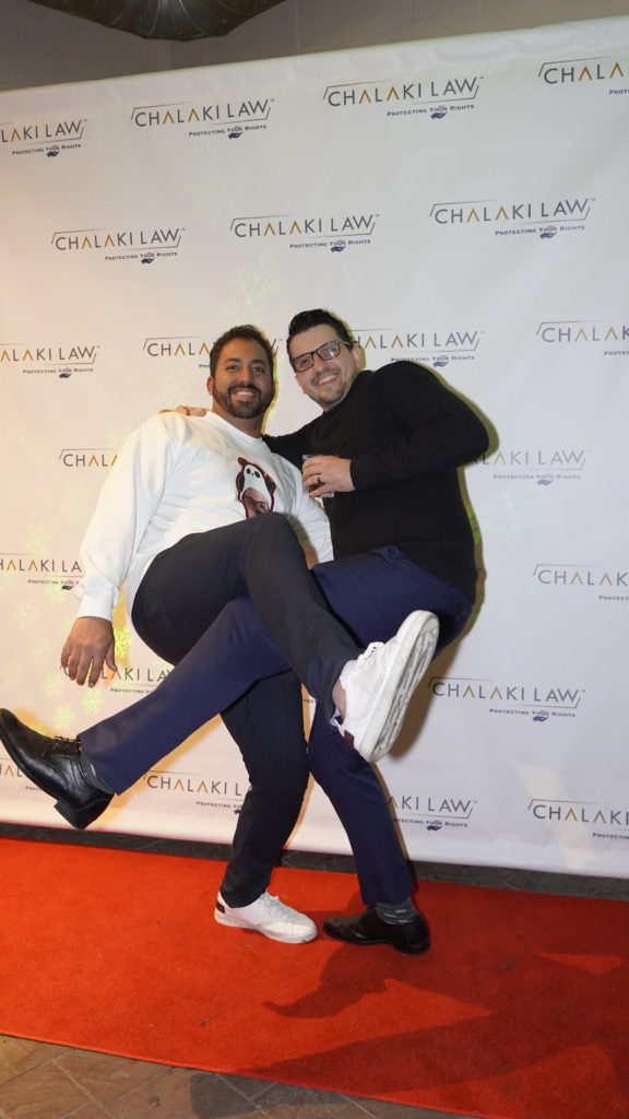 Sean Chalaki with another man in a goofy pose