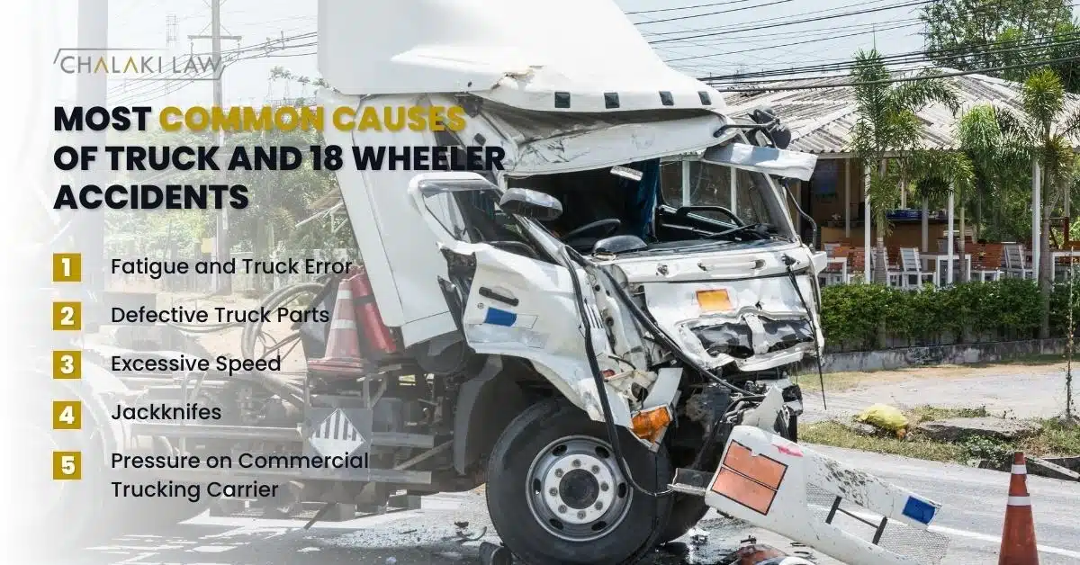 MOST COMMON CAUSES OF TRUCK AND 18 WHEELER ACCIDENTS